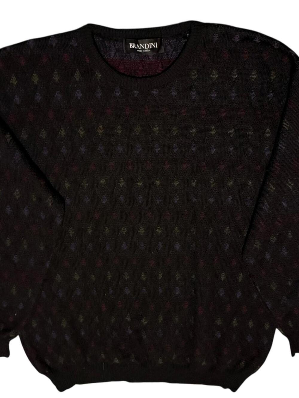Vintage Brandini Made in Italy Sweater – Geometric Pattern – Size Large